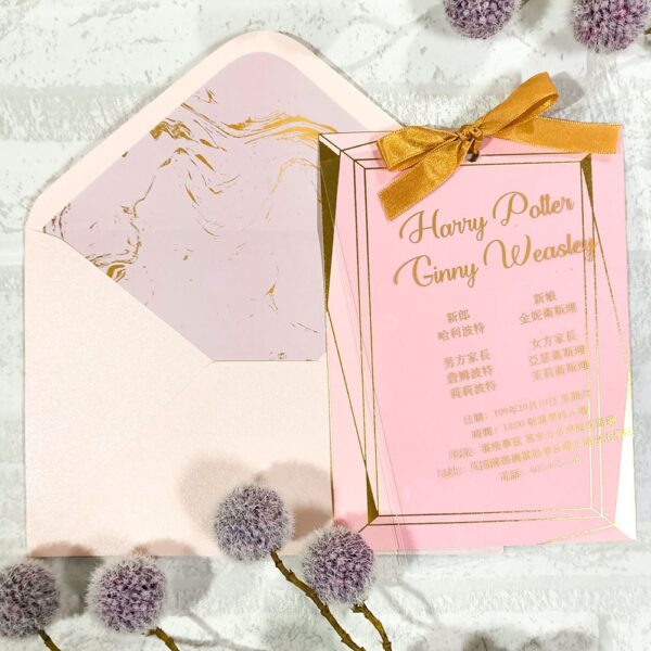 Alternative view of 粉色金屬光澤-喜帖信封襯紙