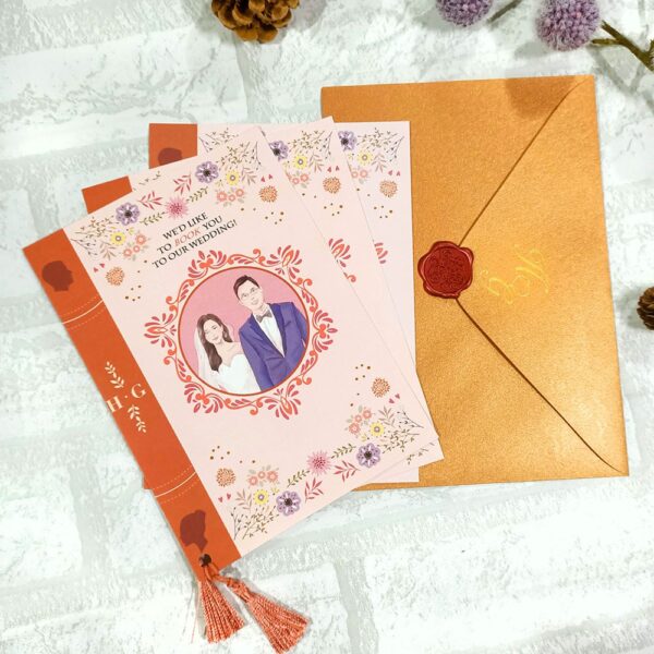 傲慢與偏見-客製手繪人像喜帖-橘楓