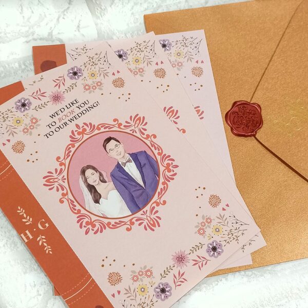 傲慢與偏見-客製手繪人像喜帖-橘楓