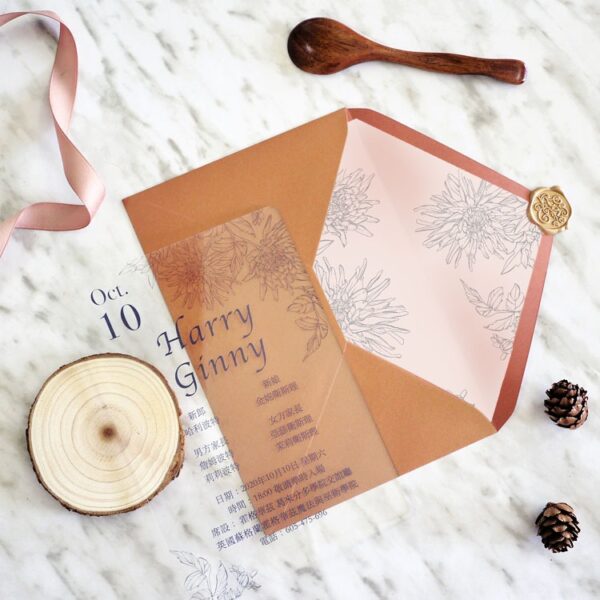 Alternative view of 透明簡約花團-透明壓克力喜帖