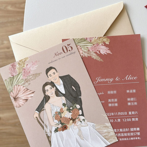 Alternative view of 電子喜帖｜粉色漫遊- 似顏繪喜帖, 少量喜帖