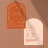 星辰與拱門--造型明信片喜帖-暖橘