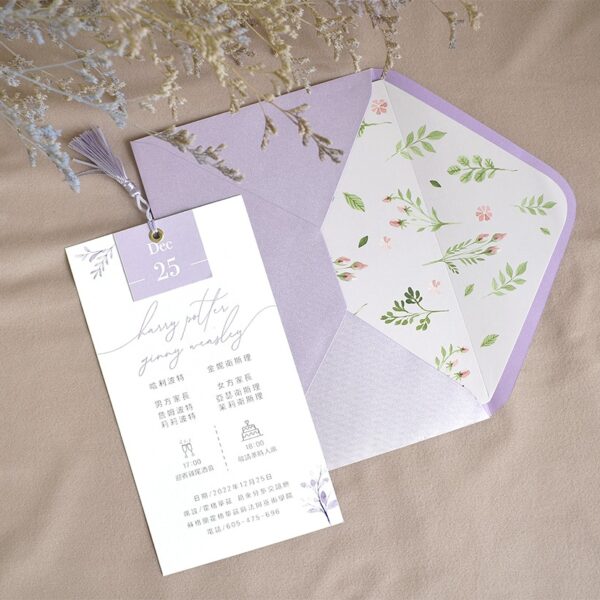 Alternative view of 優雅度假感-明信片喜帖可配流蘇-紫