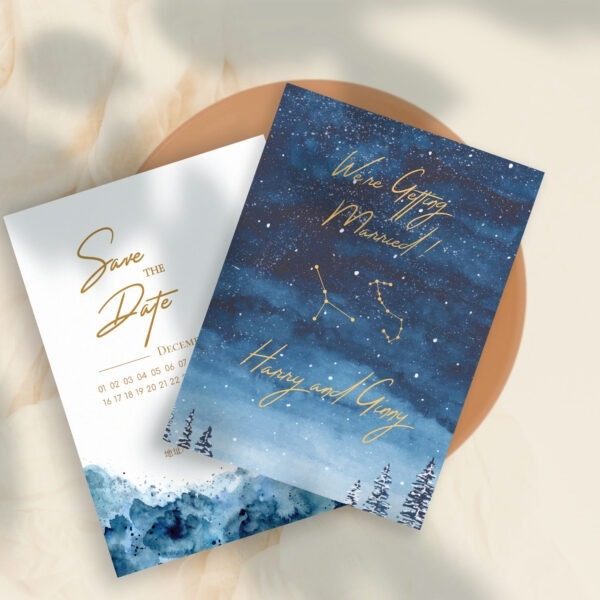 Alternative view of 星空下-客製化星座喜帖-喜帖 ( 線上編輯電子喜帖&印製 )