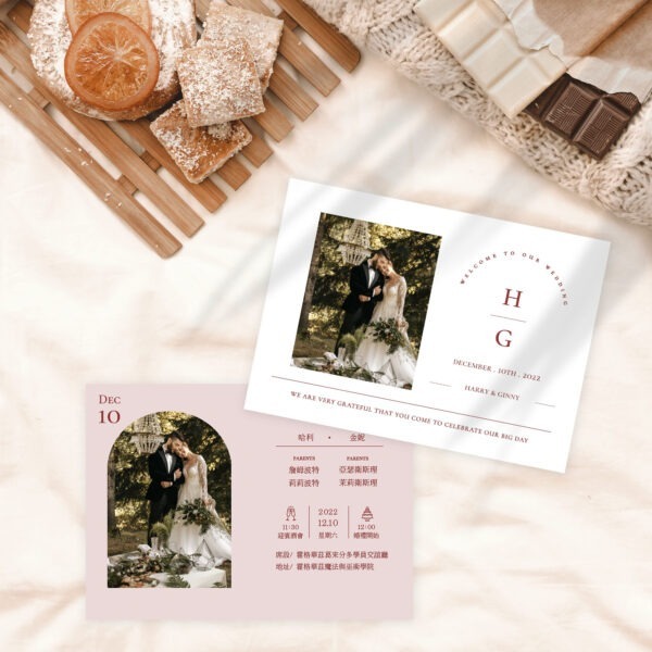 Alternative view of 現代簡約-粉紅-照片喜帖(線上編輯電子喜帖&印製)