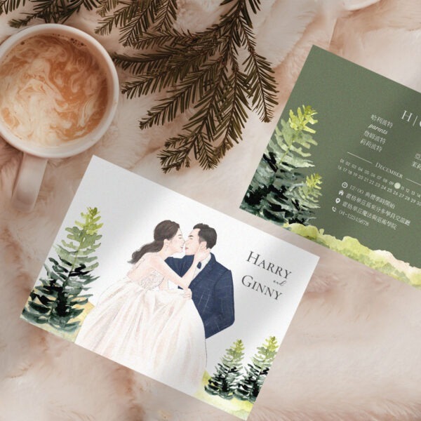 Alternative view of 電子喜帖｜遇見森林- 似顏繪喜帖, 電子喜帖