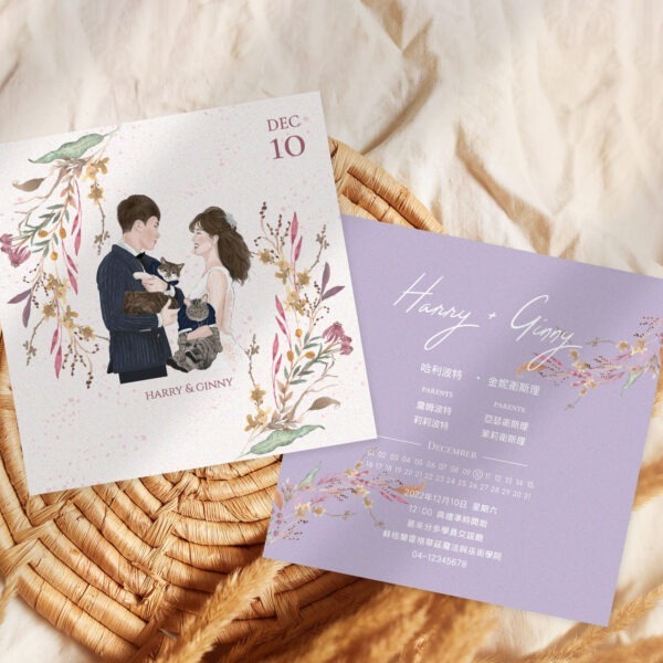 Alternative view of 客製化人像喜帖-南法紫苑. 客製化喜帖.似顏繪