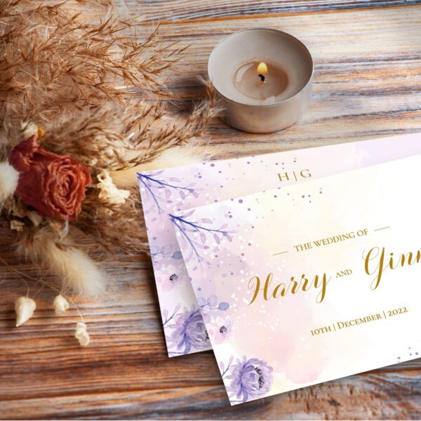 Alternative view of 渲染紫花 -喜帖 ( 線上編輯電子喜帖&印製 )