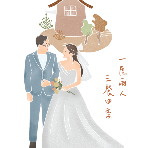 Alternative view of 電子喜帖|一屋兩人三餐四季-  似顏繪電子喜帖