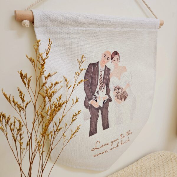 Alternative view of 似顏繪掛旗, 派對掛旗, 婚禮佈置, 寶寶抓周派對掛旗, 五角旗