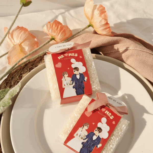 Alternative view of 復古愛心-似顏繪喜米, 婚禮小物, 似顏繪婚禮小物, 客製化喜米, 日式粉彩